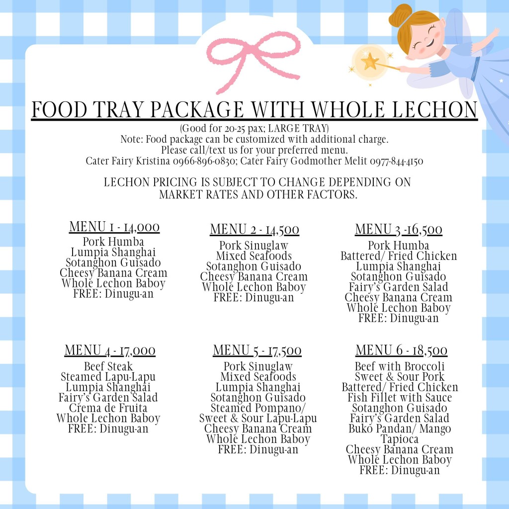 Food Trays with Whole Lechon Sheet